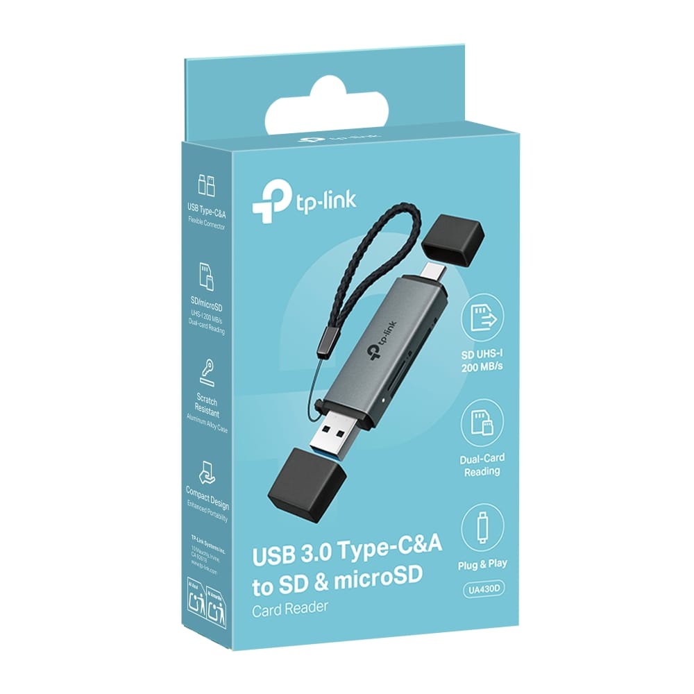 Cititor de carduri TP-LINK UA430D USB 3.0 Type-C și A SD microSD - imagine 18