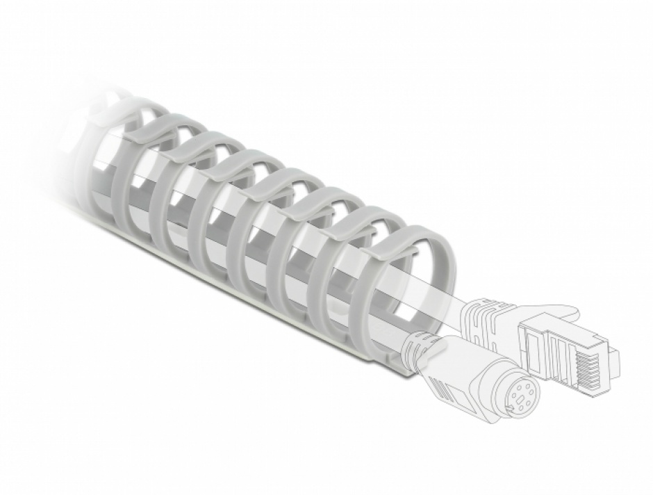 Organizator Cabluri Delock Autocolant, 500mm, Gri