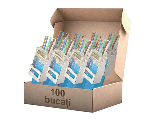 Braun Set 100 Mufe RJ45 CAT6A Ecranate