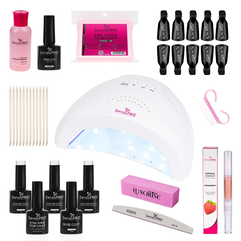 Kit Oja Semipermanenta SensoPRO cu Lampa UV 48W - imagine 2