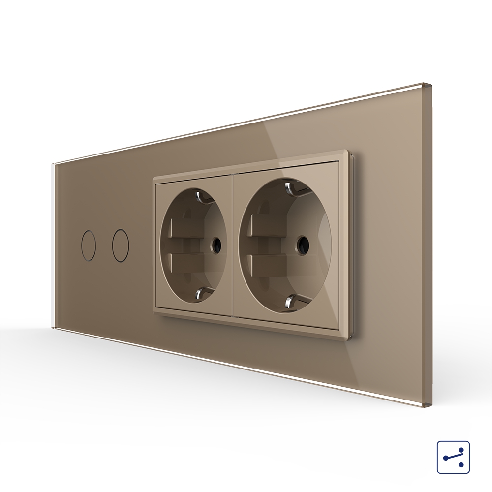 Intrerupator Dublu + 2 Prize Livolo Sticla - imagine 9