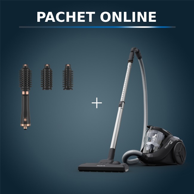 Pachet Rowenta Aspirator + Perie Rotativă - Curățare Premium