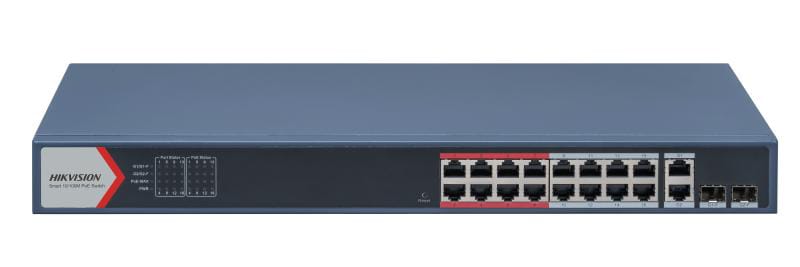 Switch PoE 16 Porturi Hikvision DS-3E1318P-EI 230W Smart Managed - imagine 2