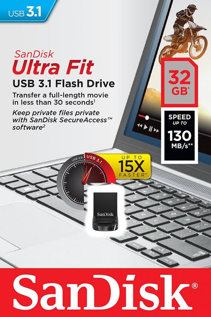 Memorie USB SanDisk Ultra Fit 32GB, USB 3.1, 130MB/s - imagine 2