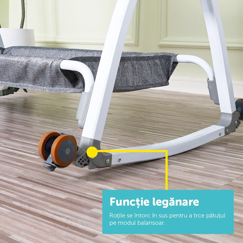 Patut Co-Sleeper 2 in 1 cu Leagan U-Grow | 0-8 Luni - imagine 7