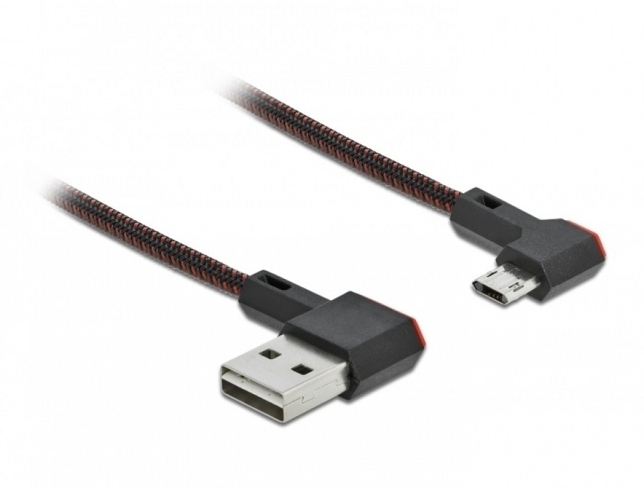 Cablu USB 2.0 Micro-B Textil Delock 0.2m