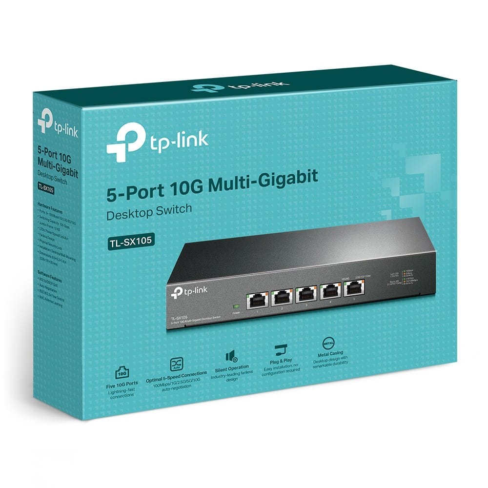 Switch TP-LINK TL-SX105 5 Porturi 10G Multi-Gigabit Metal - imagine 9