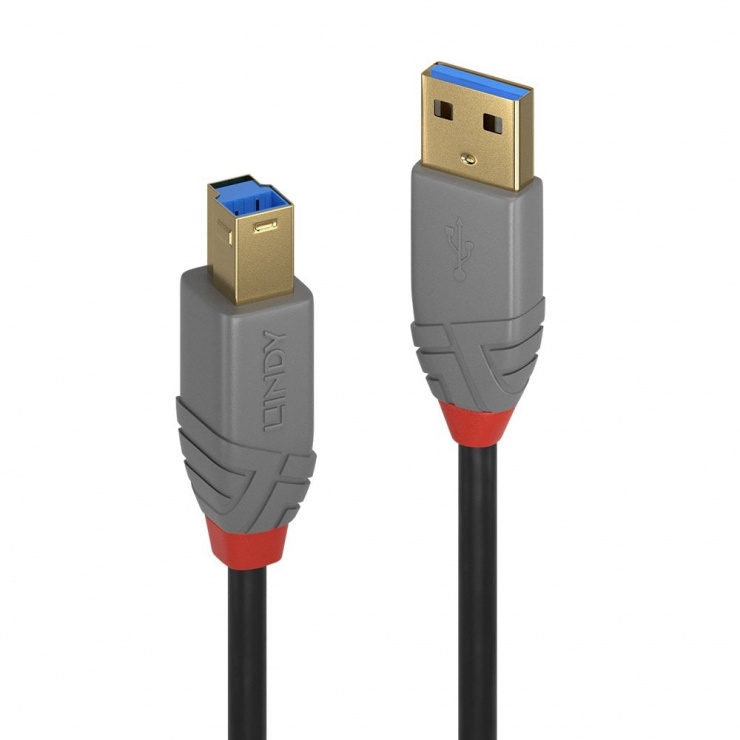 Cablu USB 3.0 Lindy 2m, Viteze 5 Gbps