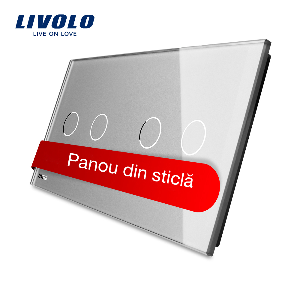 Întrerupător Touch Dublu Livolo, Sticlă - imagine 14