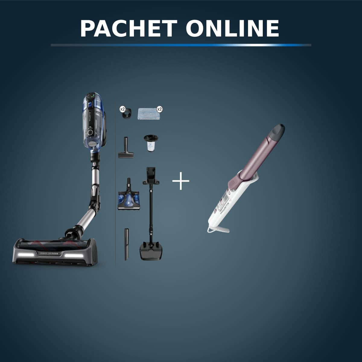 Pachet Rowenta: Aspirator & Ondulator Premium