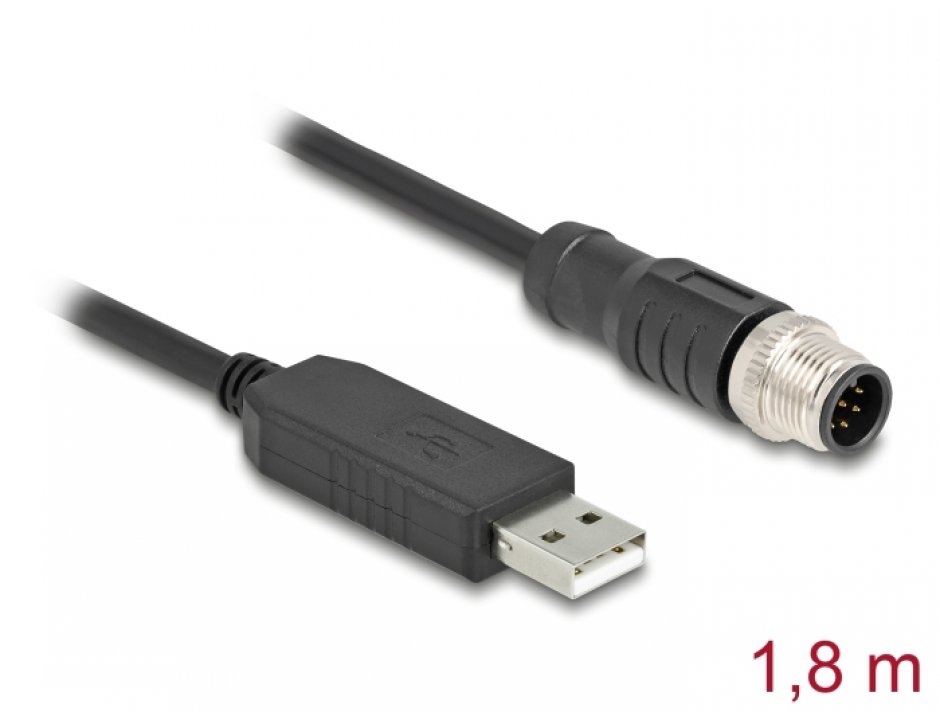 Cablu USB la M12 RS-232 Delock 1.8m FTDI