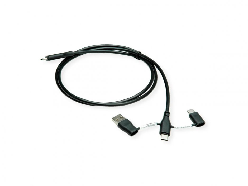 Cablu USB-C 2.0 1m Roline, blocare date, încărcare sigură