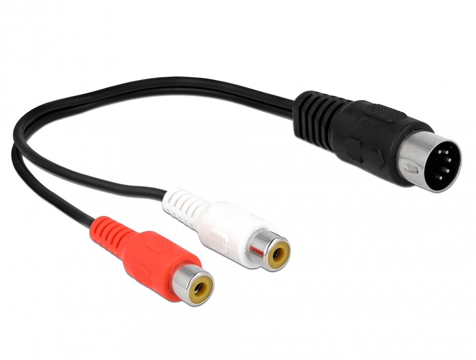 Adaptor Delock DIN 5 pini la 2 x RCA, 20cm