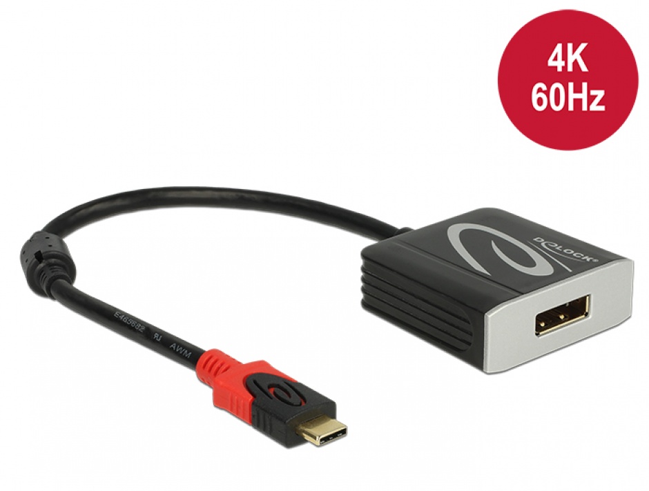 Adaptor USB-C la DisplayPort 4K, Delock 63312