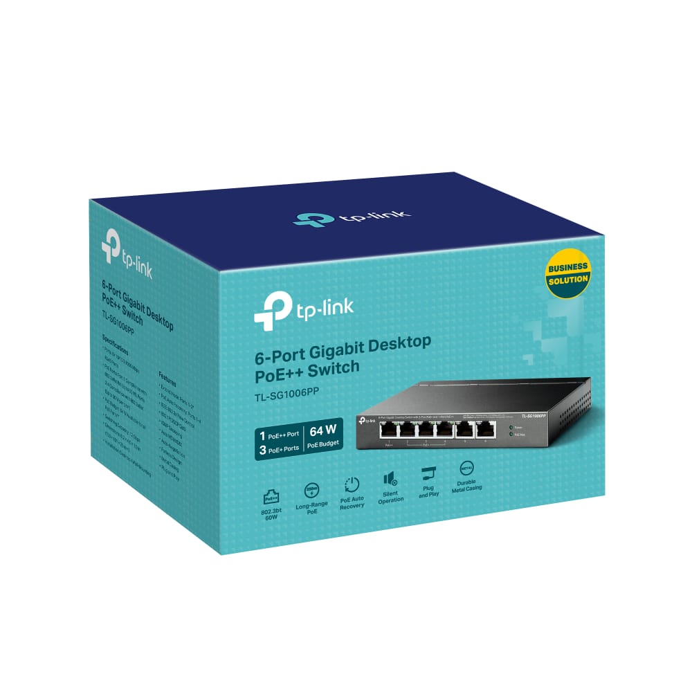 Switch PoE TP-Link TL-SG1006PP 6 Porturi Gigabit 64W PoE++ - imagine 12