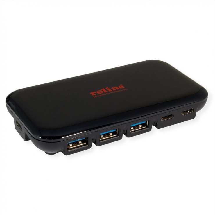 Hub USB 3.2 Gen 2 Roline 7 Porturi, 10 Gbit/s