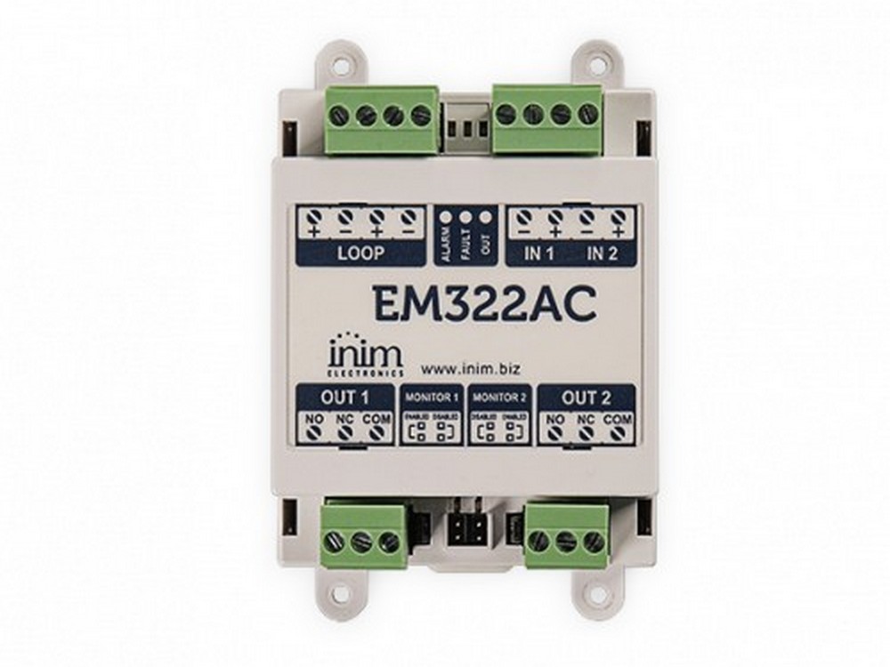 Modul adresabil Inim EM322AC, 2 intrări și 2 ieșiri releu