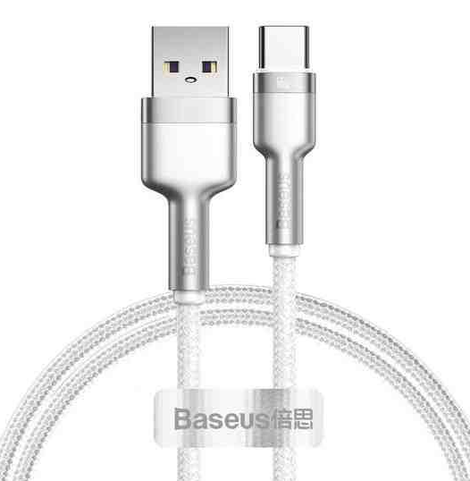 Cablu USB-C Baseus Cafule Fast Charging 1m Alb | Încărcare Rapidă