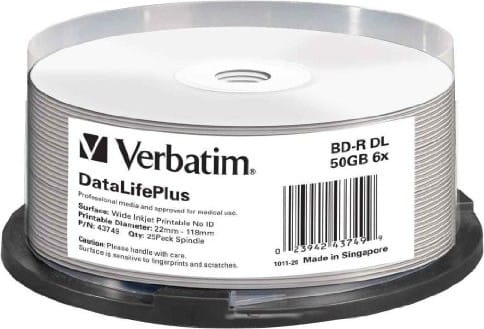 Discuri BD-R Verbatim 50GB 6x 25 buc Double Layer Spindle - imagine 2