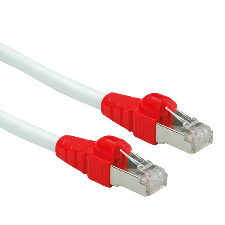 Cablu Roline SFTP Cat. 6A Alb 0.5m