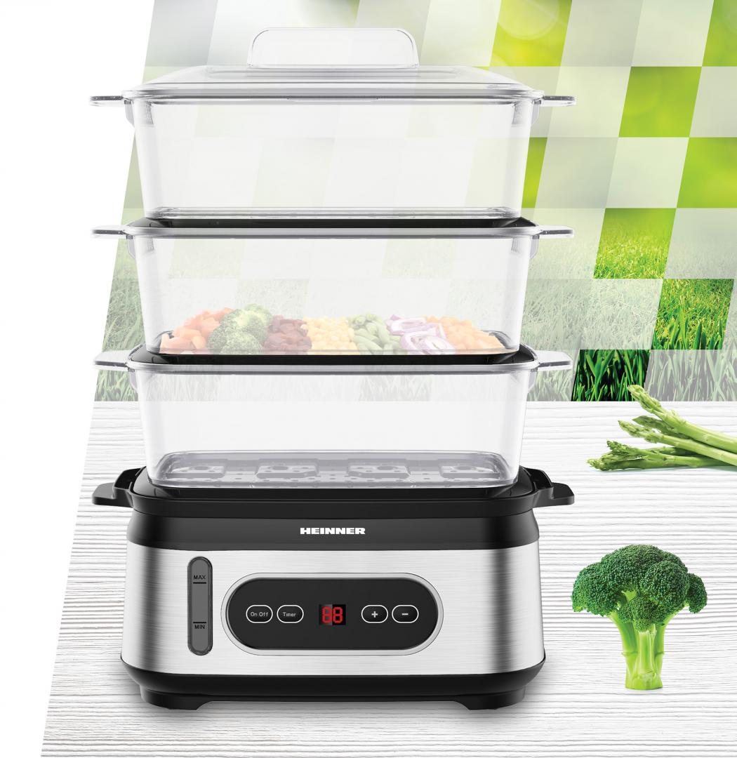 Steamer Heinner OneSteam 9L - Gătire Sănătoasă cu Aburi - imagine 3