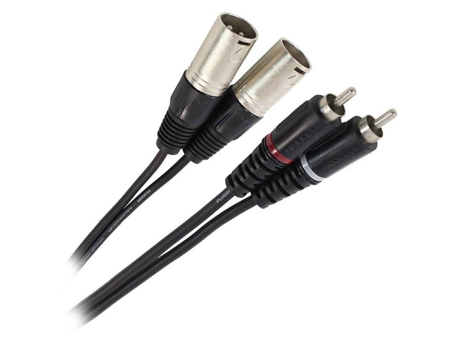 Cablu audio Plugger, 2 RCA tata la 2 XLR tata, 3 metri, 2RCATata2XLRTata