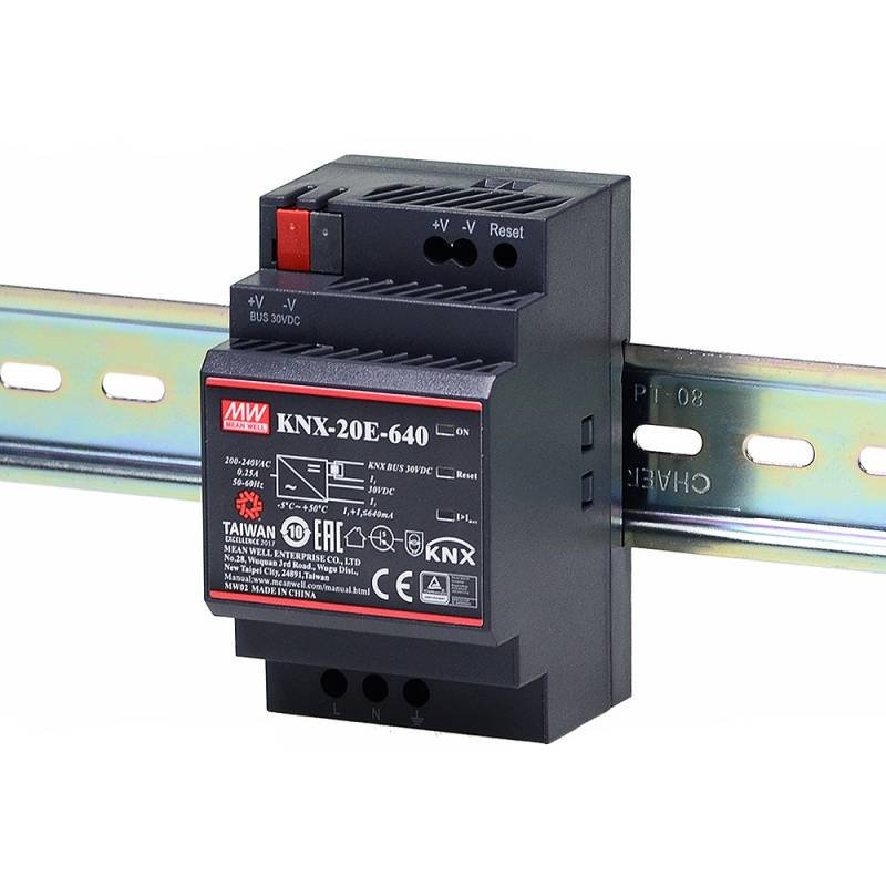 Sursa KNX MeanWell KNX-20E-640 30V 640mA pentru sina DIN