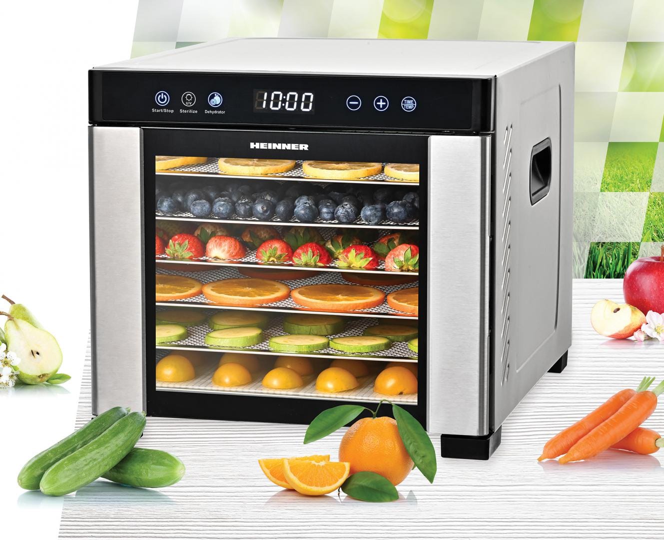 Deshidrator Heinner PRODRY ESSENTIAL 6 Tavi Inox cu UV - imagine 4