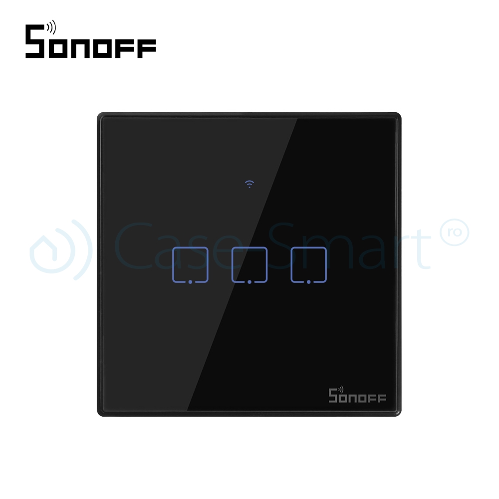 Intrerupator Touch Triplu Sonoff T3EU3C Wi-Fi - imagine 2