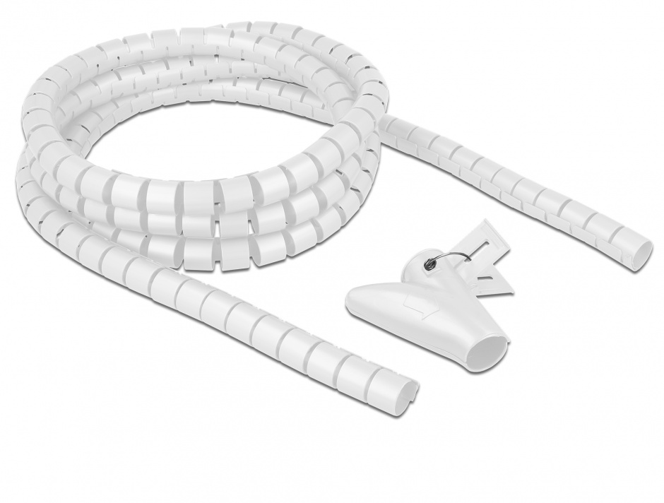 Organizator Cabluri Delock 2.5m Alb cu Unealtă