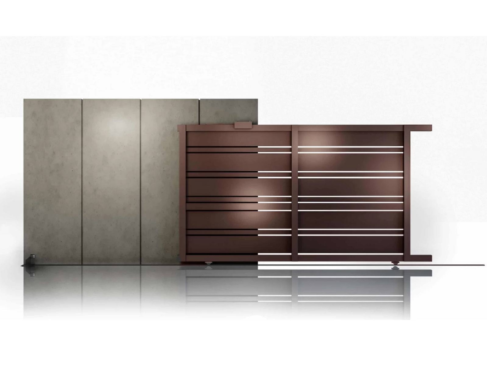 Poartă culisantă Neptun Virtuoso 3000x1800mm aluminiu maro