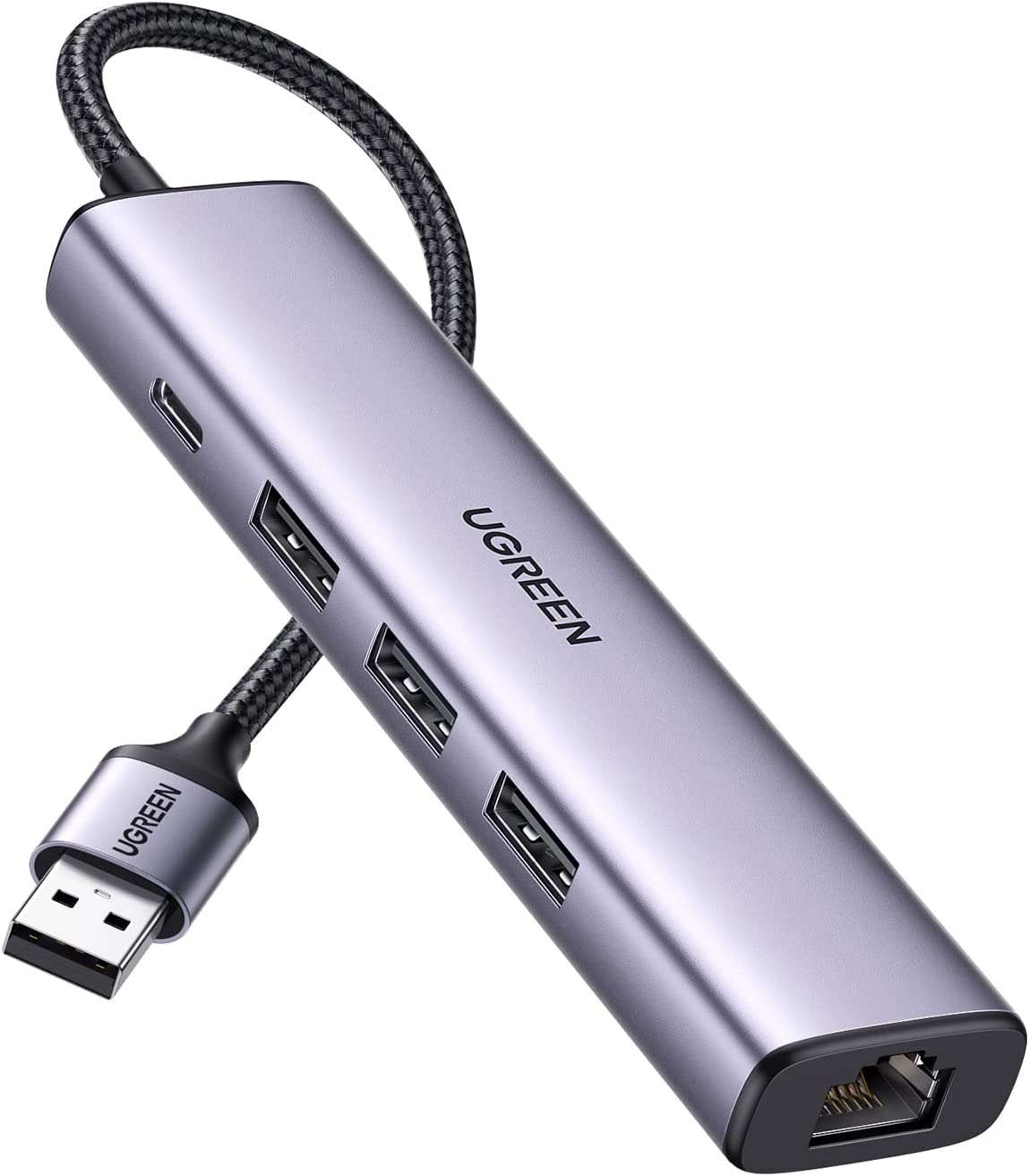 Adaptor Rețea Ugreen USB 3.0 Gigabit cu 4 Porturi USB