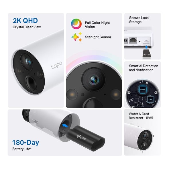 Kit Supraveghere TP-Link TAPO C420S2 - 2 Camere 2K QHD Wireles - imagine 4