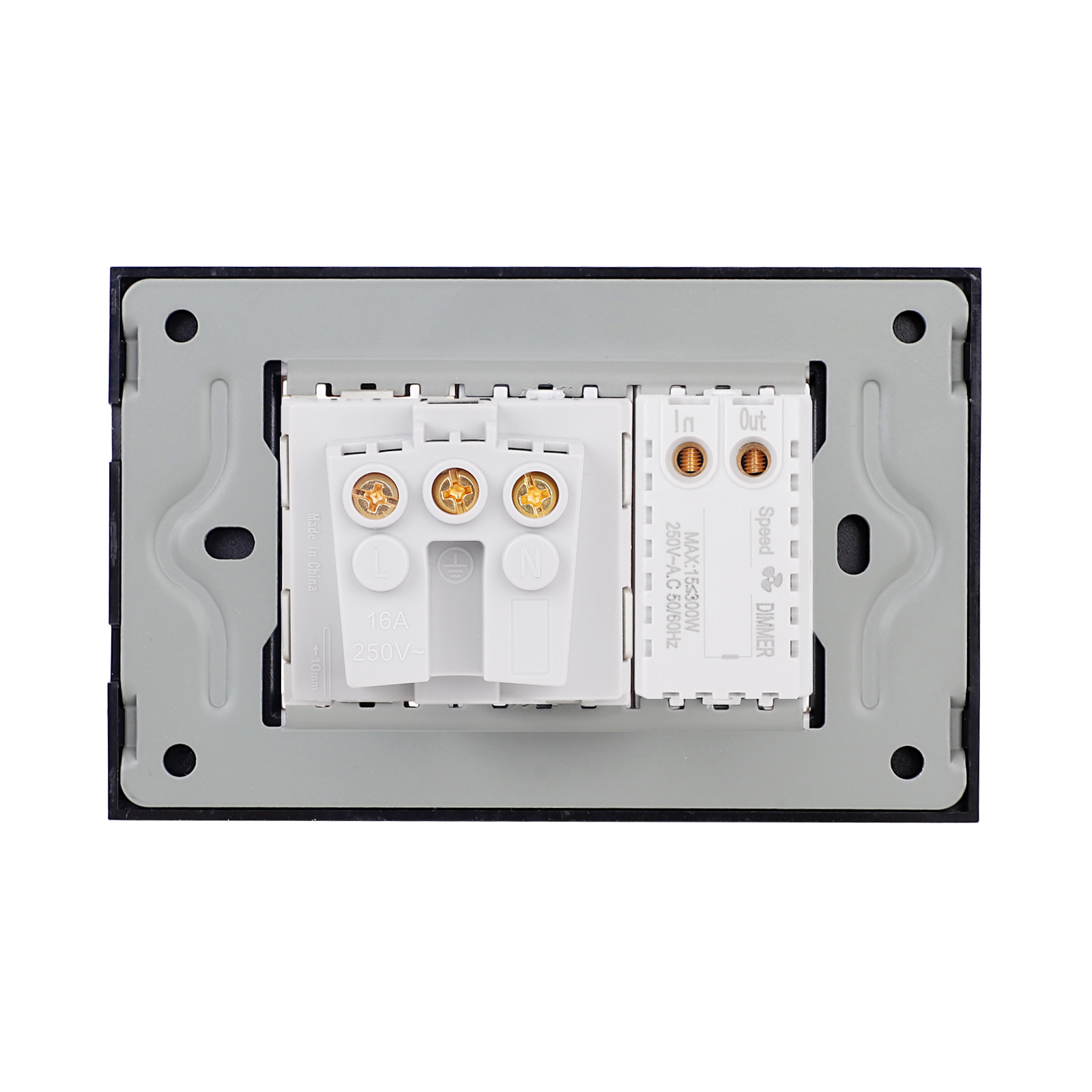 Comutator Ventilator + Priza cu Ramă Sticlă LUXION IP44 - imagine 8