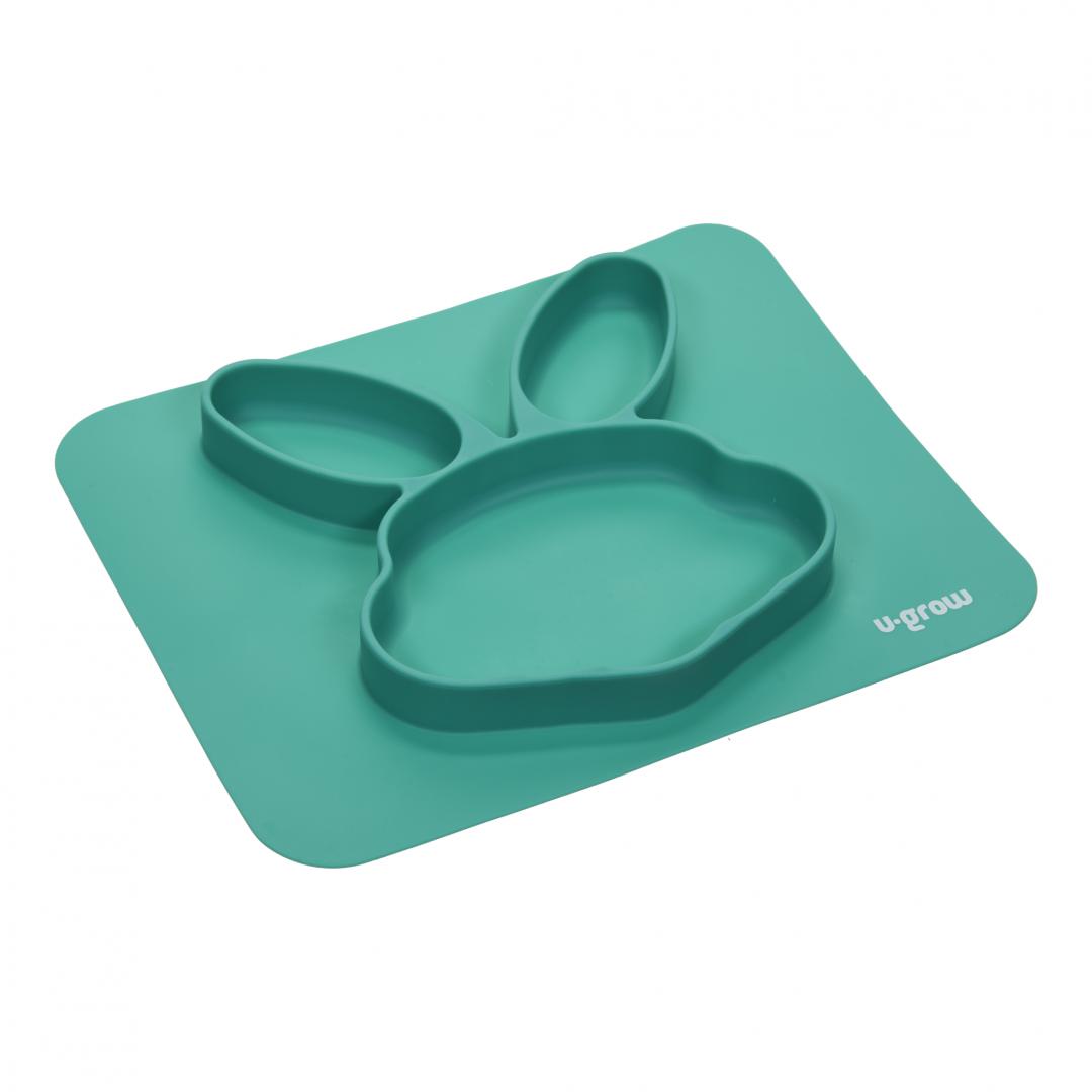 Farfurie Silicon Iepuraș U-Grow – Compartimentată și Anti-alunecare - imagine 2