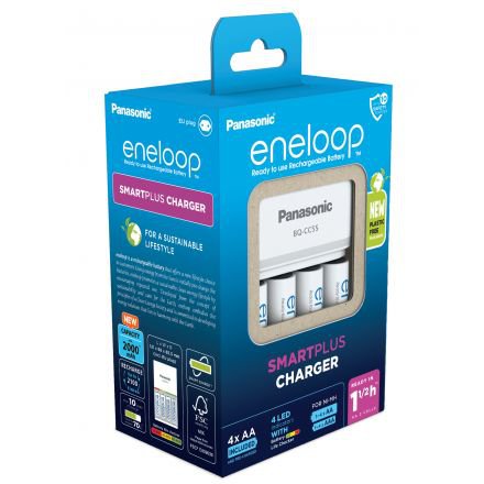 Kit Eneloop: 4 Baterii 2000mAh + Încărcător Rapid