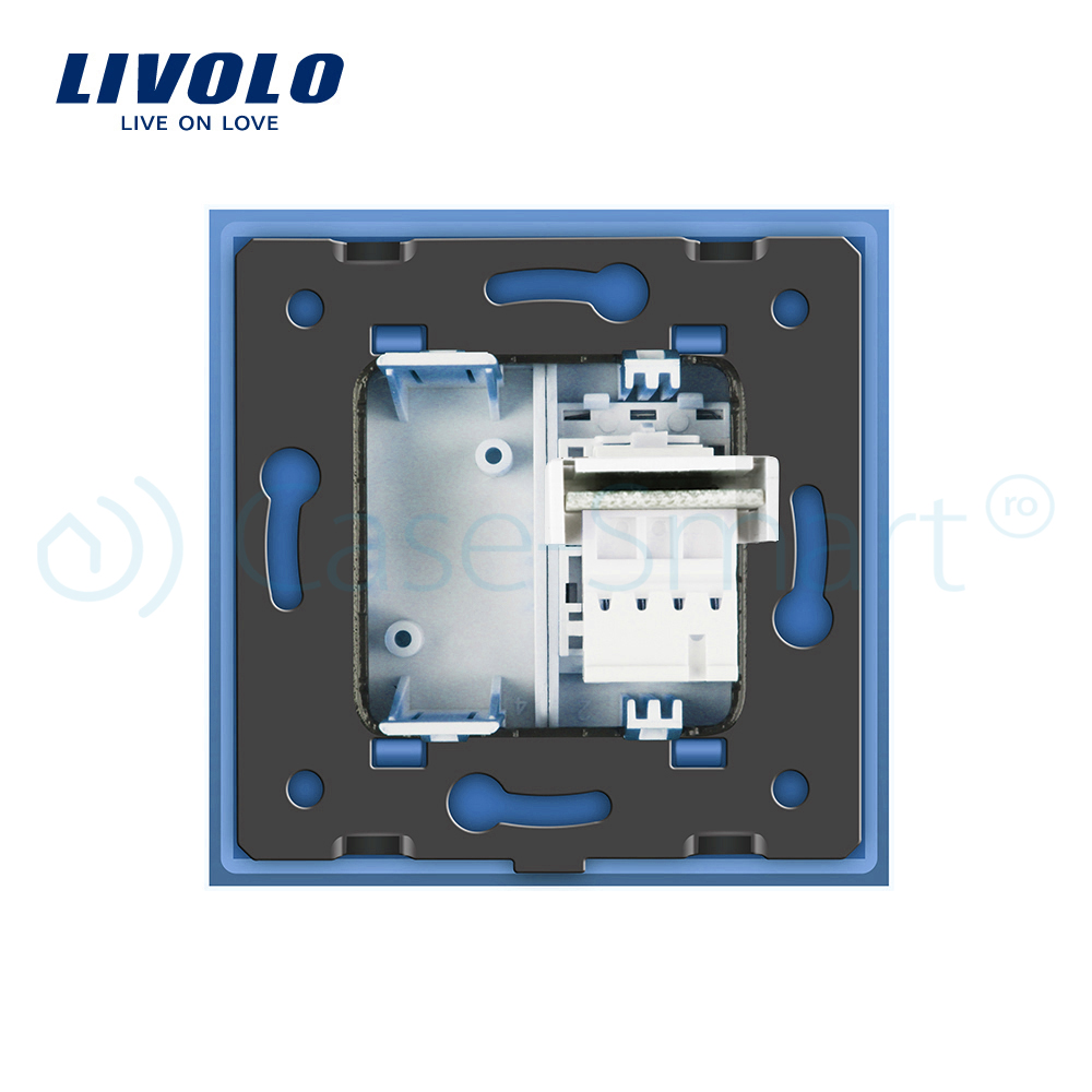 Priză Telefon Livolo cu Râmă Sticlă, Alb - imagine 17