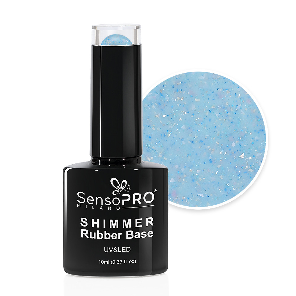 Shimmer Rubber Base SensoPRO Milano #50 Azure Confetti 10ml