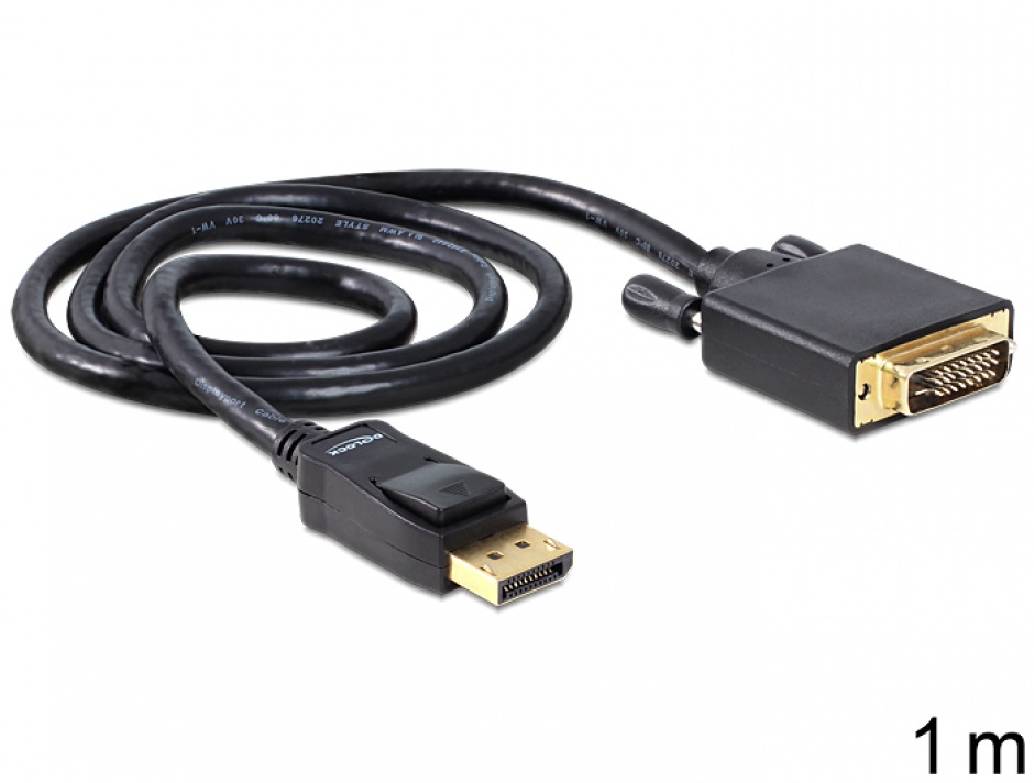 Cablu Displayport la DVI 1m Delock 82590