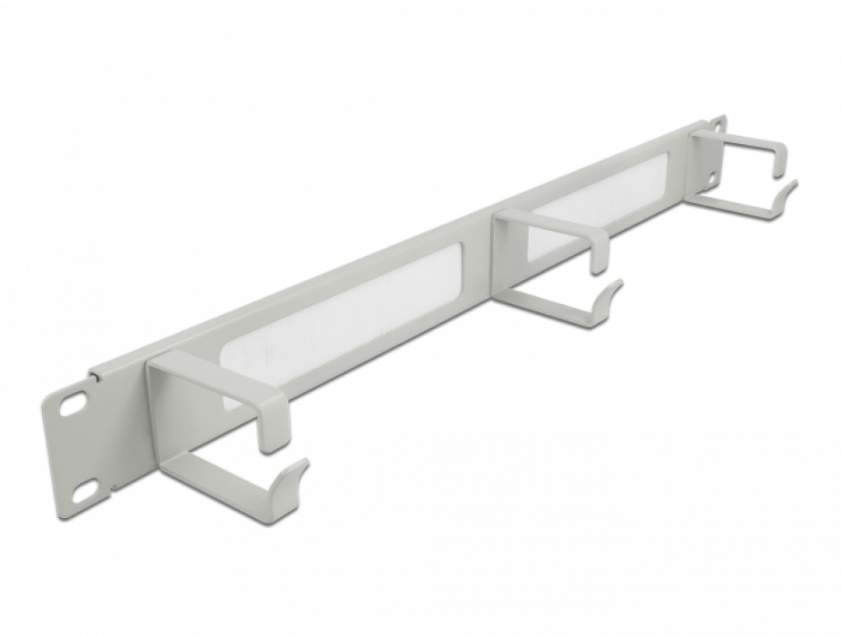 Organizator Cabluri 1U 19" Delock cu Perii Gri