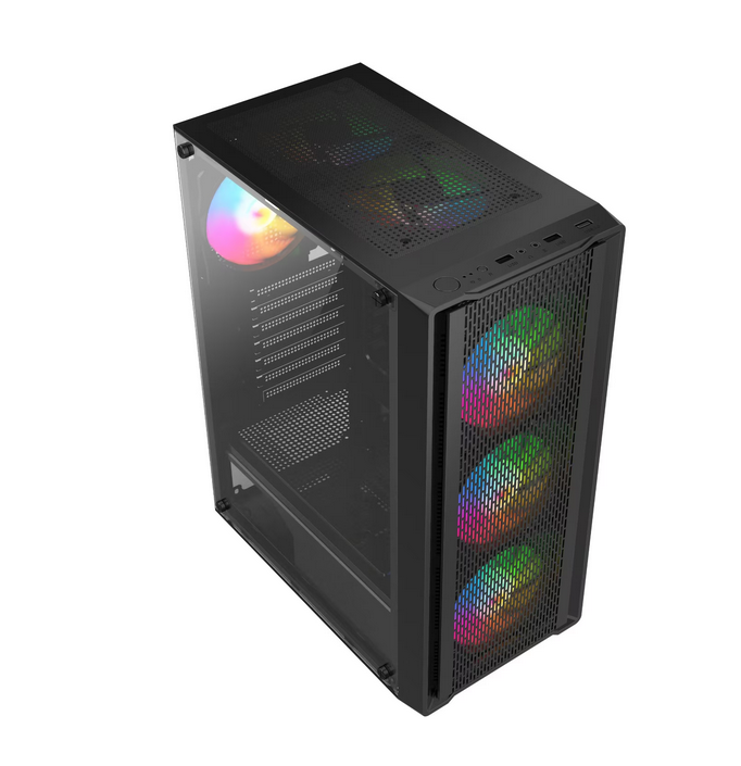 Carcasa Gaming DUNE Mid Tower ARGB Negru - 4 Ventilatoare Incluse - imagine 7