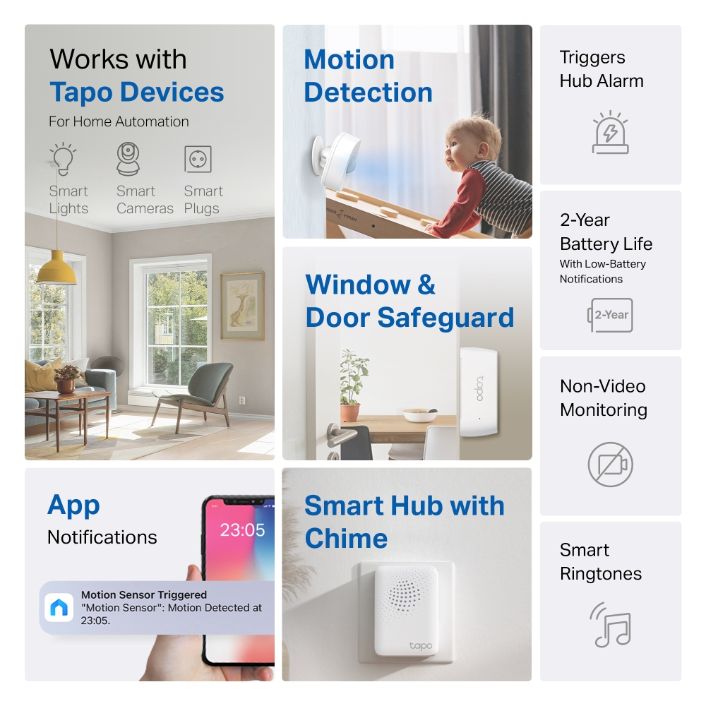 Kit Senzori TP-LINK Tapo T30 cu Hub IoT și Chime - imagine 2