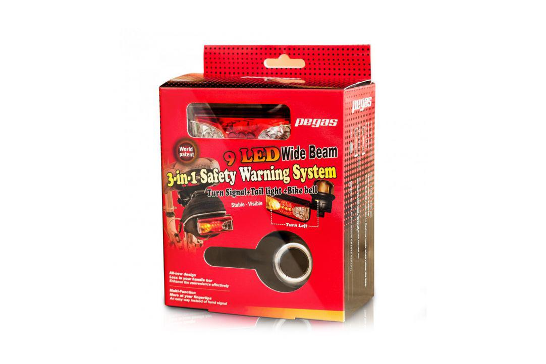Semnalizator Sonerie PEGAS F21-BCS-B cu 9 LED-uri pentru Bicicletă