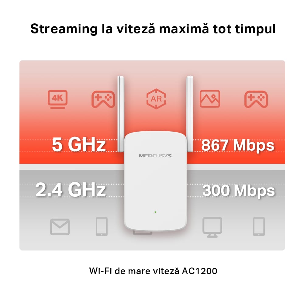 Range Extender Mercusys ME30 AC1200 Dual-Band - Wi-Fi în Toată Casa - imagine 15