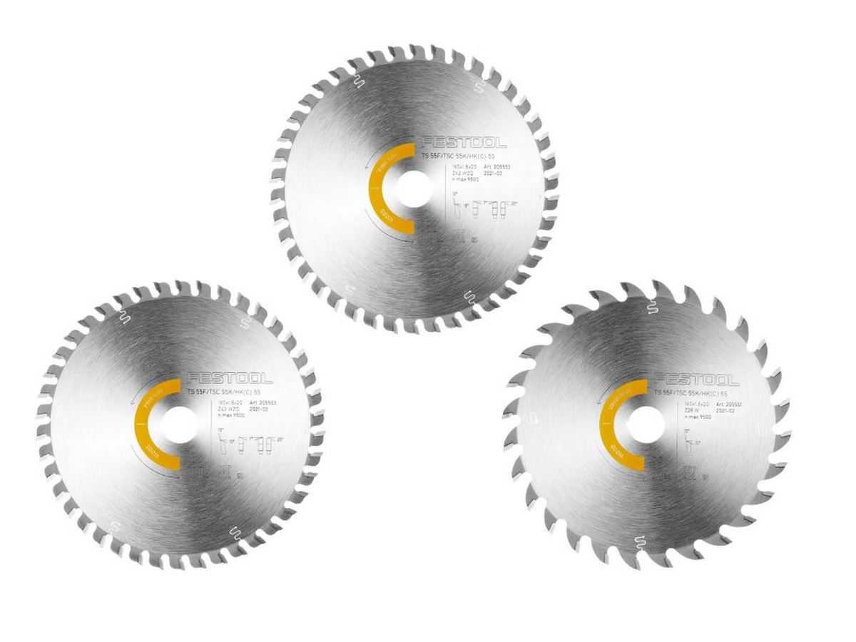 Set 3 discuri Festool 160mm - Taiere Fina si Universala