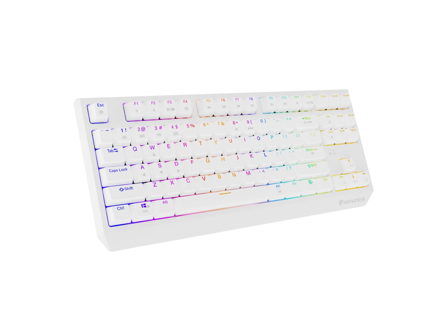 Tastatura Gaming Wireless Genesis Thor 230 TKL RGB Alb - imagine 8