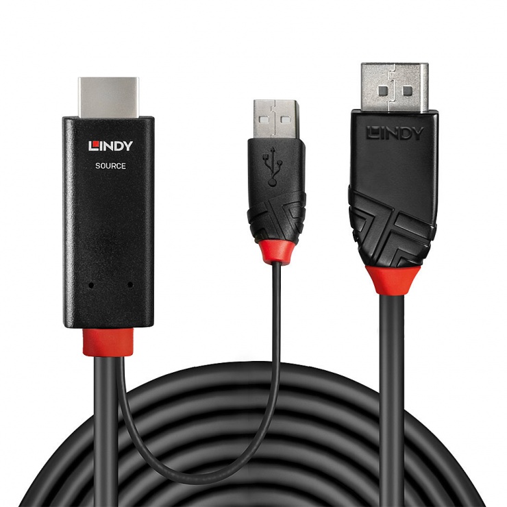 Cablu HDMI la DisplayPort 4K 2m Lindy