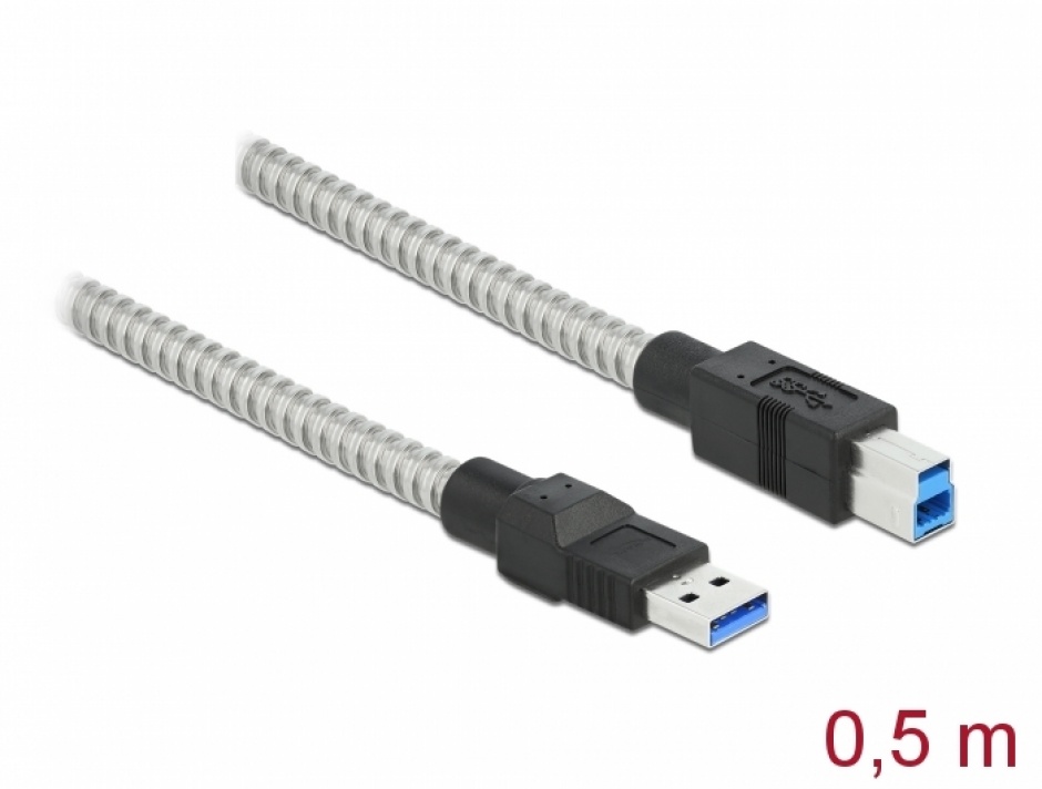 Cablu USB 3.2 Delock 0.5m Izolație Metalică
