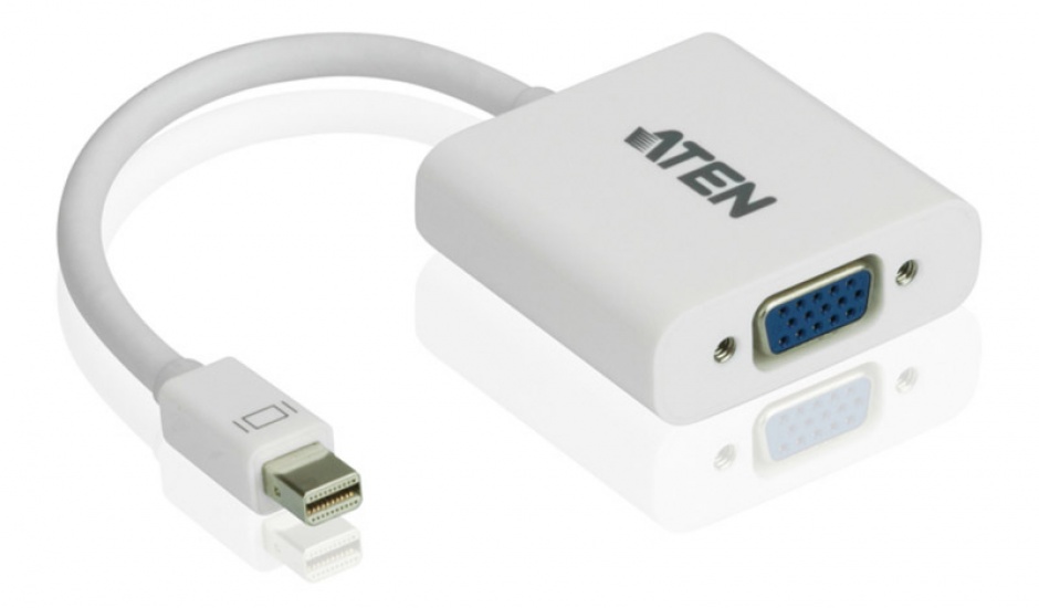 Adaptor Mini DisplayPort la VGA ATEN, Alb