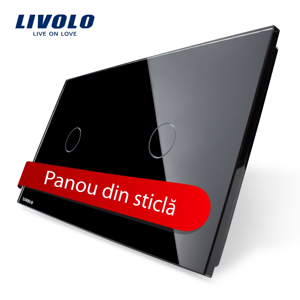 Panou Touch Livolo Sticlă 2 Butoane - imagine 5